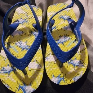 Toddler Blue Shark Flip Flops